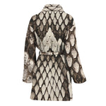 Beige Snakeskin Print Women's Bathrobe