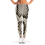 Beige Snakeskin Print Women's Leggings
