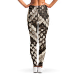 Beige Snakeskin Print Women's Leggings