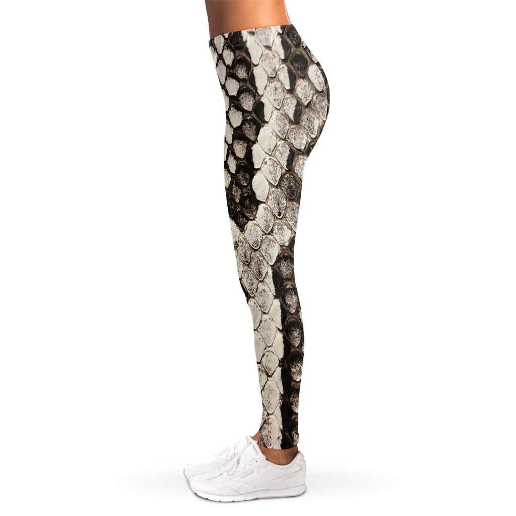 Beige Snakeskin Print Women's Leggings