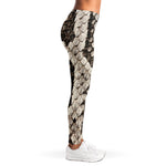 Beige Snakeskin Print Women's Leggings