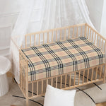 Beige Tartan Pattern Print Baby Crib Sheet