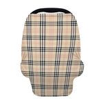 Beige Tartan Pattern Print Baby Seat Cover