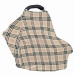 Beige Tartan Pattern Print Baby Seat Cover