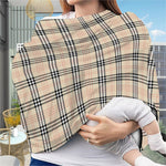 Beige Tartan Pattern Print Baby Seat Cover