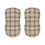 Beige Tartan Pattern Print Bar Stool Covers