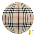Beige Tartan Pattern Print Basketball
