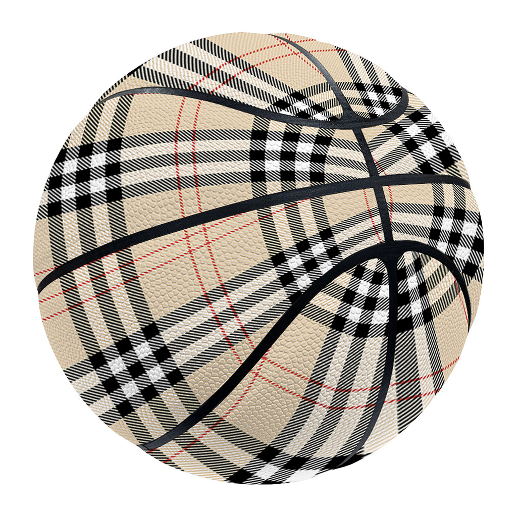 Beige Tartan Pattern Print Basketball