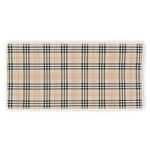 Beige Tartan Pattern Print Beach Towel