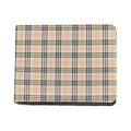 Beige Tartan Pattern Print Bifold Wallet