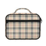 Beige Tartan Pattern Print Briefcase Bible Bag
