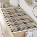 Beige Tartan Pattern Print Changing Pad Cover