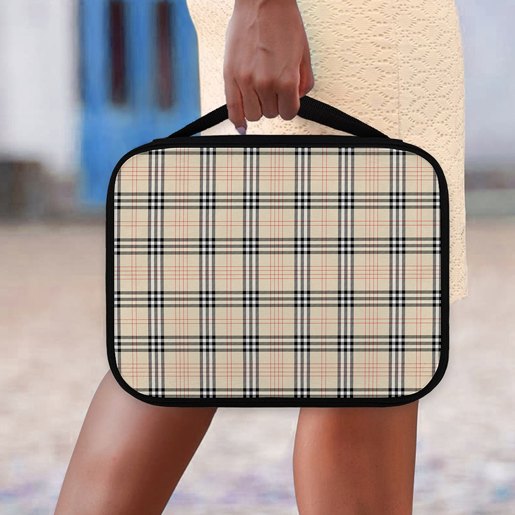 Beige Tartan Pattern Print Classic Bible Case