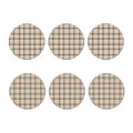 Beige Tartan Pattern Print Coaster Set