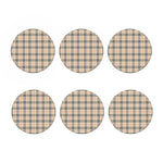 Beige Tartan Pattern Print Coaster Set