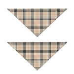 Beige Tartan Pattern Print Dog Bandana