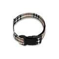 Beige Tartan Pattern Print Dog Collar