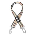 Beige Tartan Pattern Print Dog Seat Belt