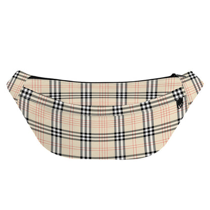 Beige Tartan Pattern Print Fanny Pack