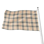 Beige Tartan Pattern Print Flag