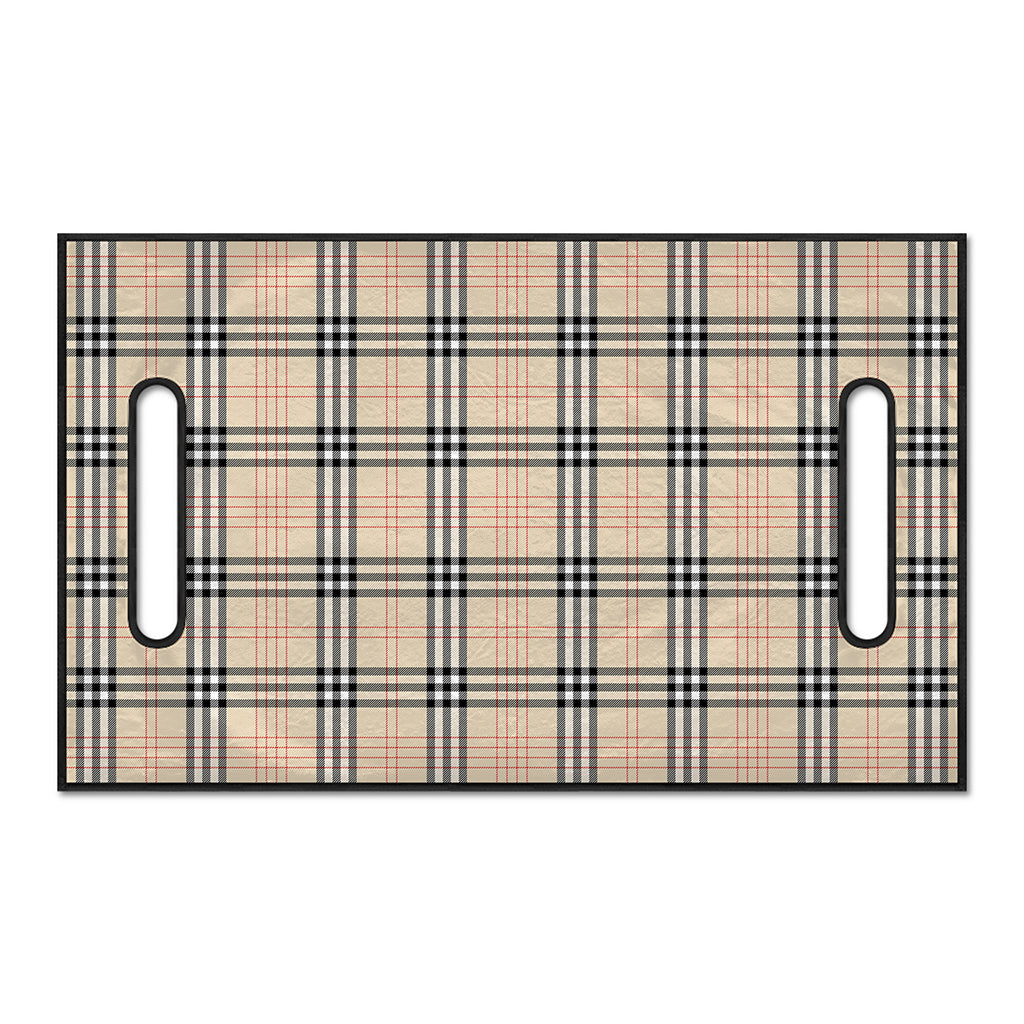 Beige Tartan Pattern Print Golf Cart Seat Cover