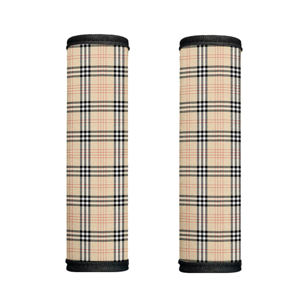 Beige Tartan Pattern Print Handle Covers