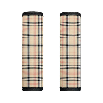Beige Tartan Pattern Print Handle Covers