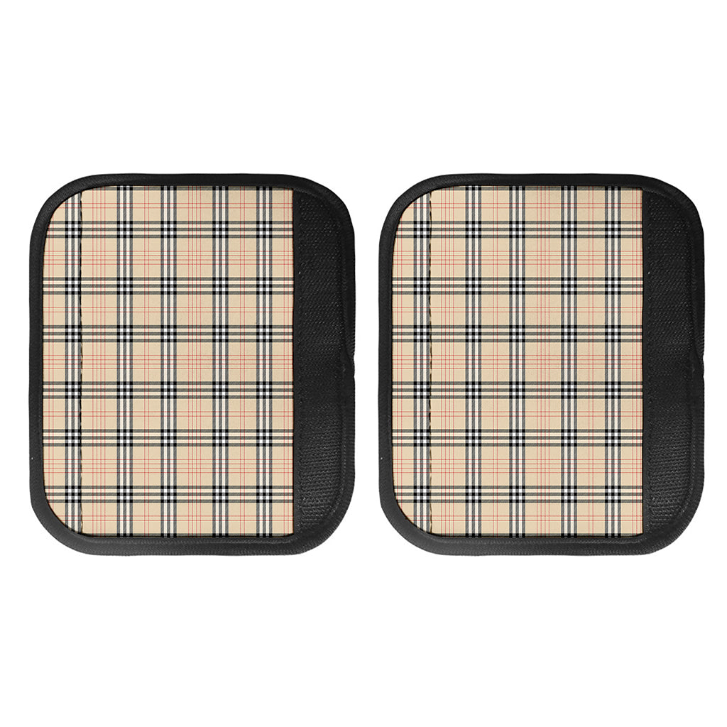 Beige Tartan Pattern Print Handle Covers