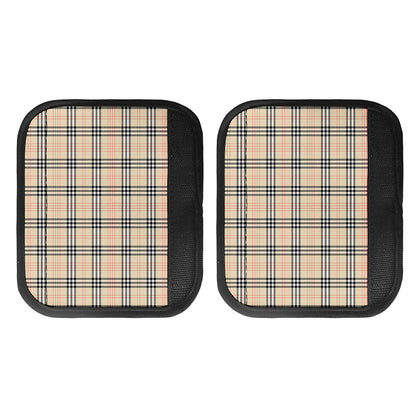 Beige Tartan Pattern Print Handle Covers