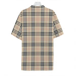 Beige Tartan Pattern Print Hawaiian Shirt