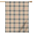Beige Tartan Pattern Print House Flag