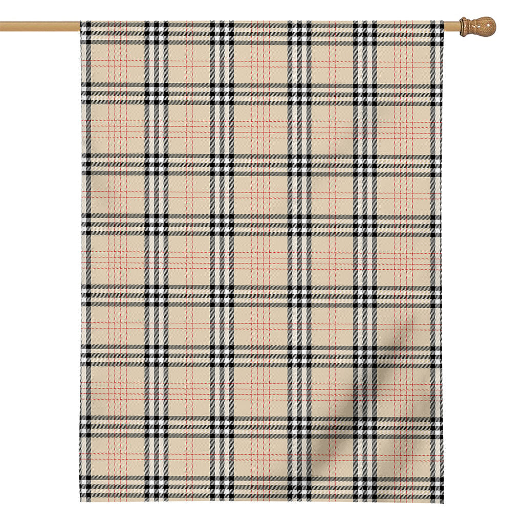 Beige Tartan Pattern Print House Flag