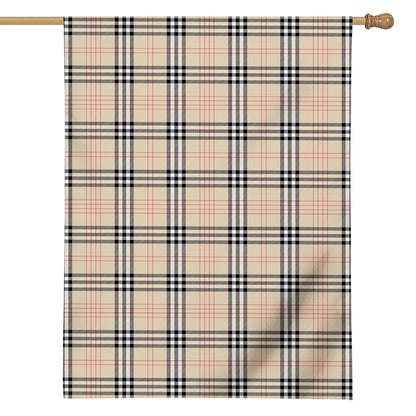 Beige Tartan Pattern Print House Flag