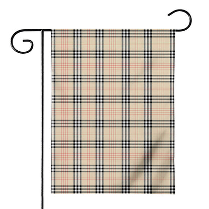 Beige Tartan Pattern Print House Flag