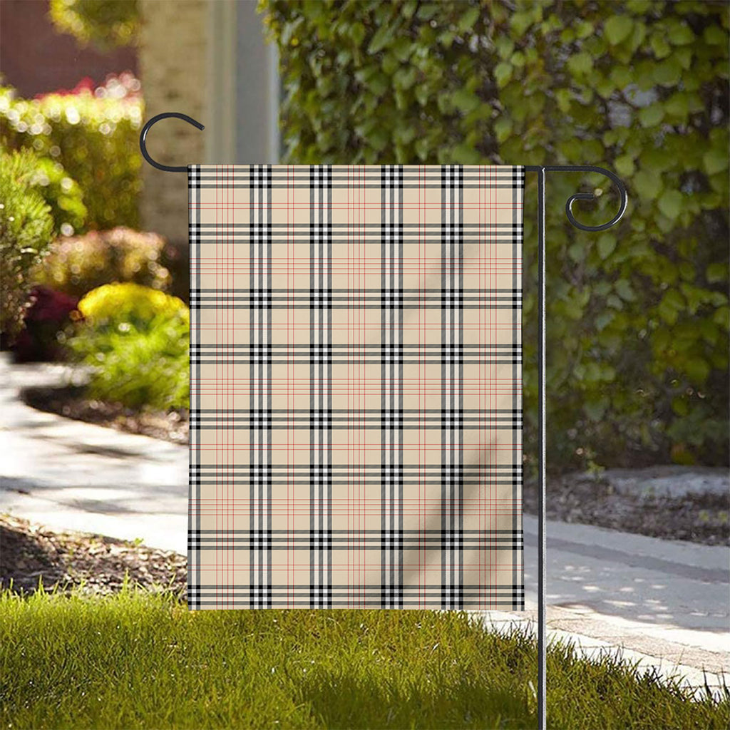 Beige Tartan Pattern Print House Flag