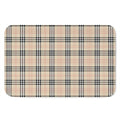 Beige Tartan Pattern Print Indoor Door Mat