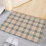 Beige Tartan Pattern Print Indoor Door Mat