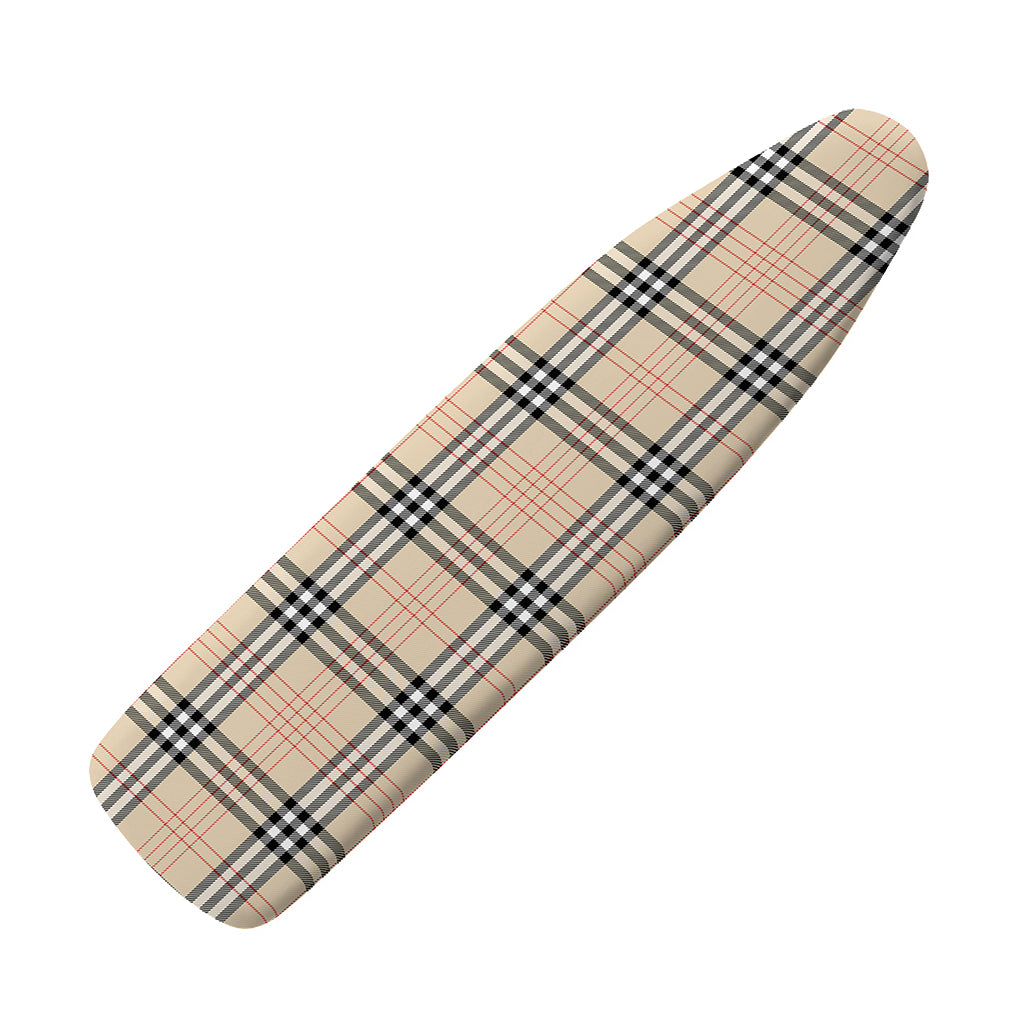 Beige Tartan Pattern Print Ironing Board Cover