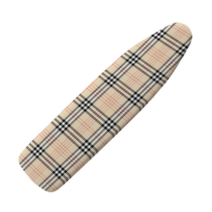 Beige Tartan Pattern Print Ironing Board Cover