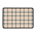 Beige Tartan Pattern Print Kitchen Mat