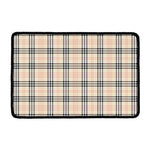 Beige Tartan Pattern Print Kitchen Mat