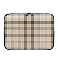 Beige Tartan Pattern Print Laptop Sleeve