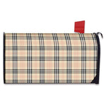 Beige Tartan Pattern Print Mailbox Cover