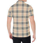 Beige Tartan Pattern Print Men's Shirt