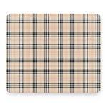 Beige Tartan Pattern Print Mouse Pad