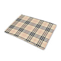 Beige Tartan Pattern Print Pet Cooling Mat Cover