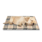 Beige Tartan Pattern Print Pet Cooling Mat Cover