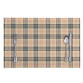 Beige Tartan Pattern Print Placemat