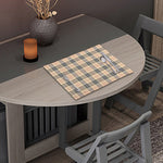 Beige Tartan Pattern Print Placemat