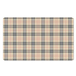 Beige Tartan Pattern Print Polyester Doormat